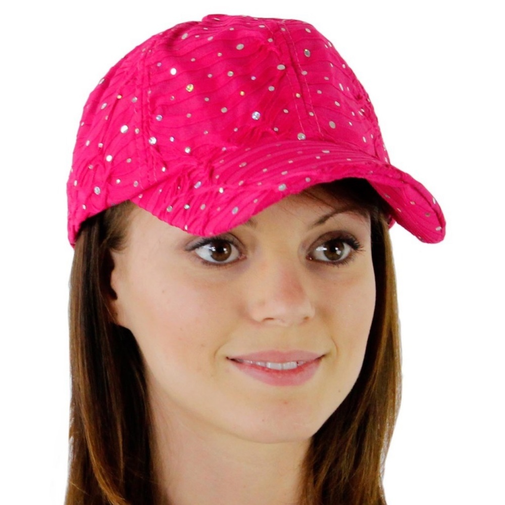 Glitzy Game Sequin Trim Baseball Cap for Ladies